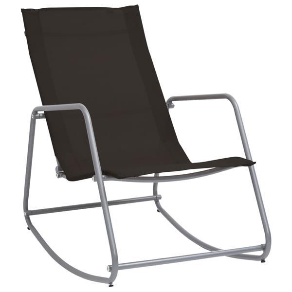 Grote foto vidaxl chaise bascule de jardin noir 95x54x85 cm textil ne tuin en terras tuinmeubelen