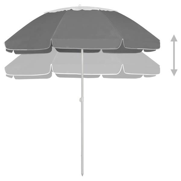 Grote foto vidaxl parasol de plage anthracite 300 cm tuin en terras overige tuin en terras