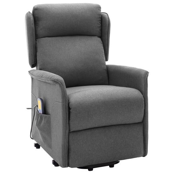 Grote foto vidaxl fauteuil de massage inclinable gris clair tissu huis en inrichting stoelen