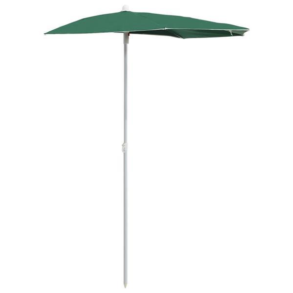 Grote foto vidaxl parasol half met paal 180x90 cm groen tuin en terras overige tuin en terras