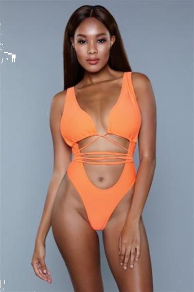 Grote foto makayla monokini oranje kleding dames badmode en zwemkleding