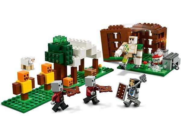 Grote foto lego minecraft 21159 de pillager buitenpost kinderen en baby duplo en lego