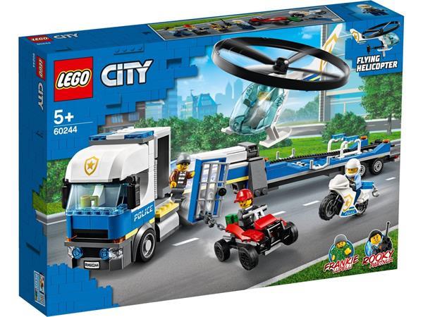 Grote foto lego city 60244 helikopter transport kinderen en baby duplo en lego