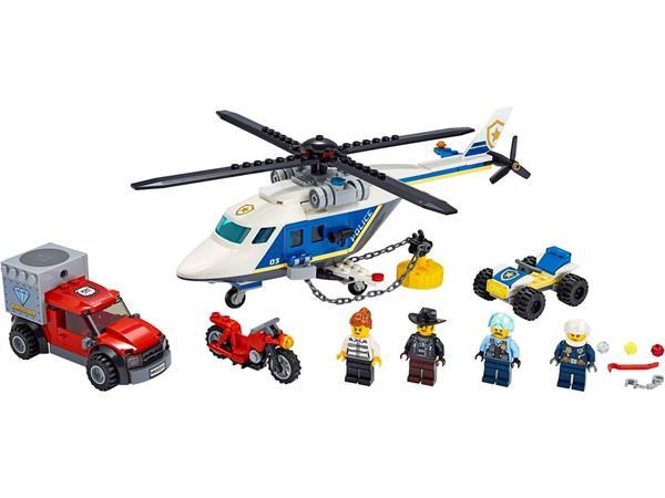 Grote foto lego city 60243 politiehelikopter achtervolging kinderen en baby duplo en lego