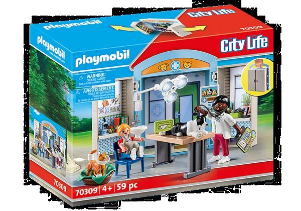 Grote foto playmobil city life 70309 bij de dierenarts kinderen en baby duplo en lego