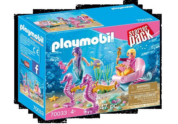 Grote foto playmobil magic 70033 starterpack koets met zeepaardjes kinderen en baby duplo en lego