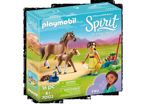 Grote foto playmobil spirit 70122 pru met paard en veulen kinderen en baby duplo en lego