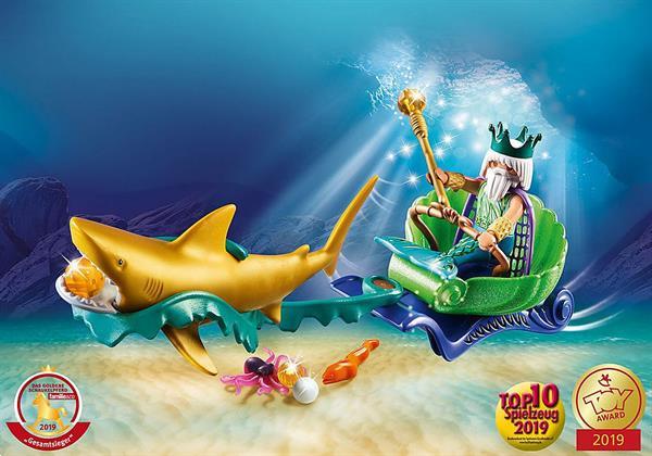 Grote foto playmobil magic 70097 koning der zee n met haaienkoets kinderen en baby duplo en lego