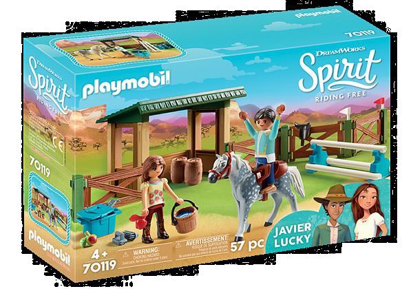 Grote foto playmobil spirit 70119 arena met lucky en javier kinderen en baby duplo en lego