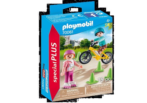 Grote foto playmobil 70061 special plus kinderen met fiets en skates kinderen en baby duplo en lego