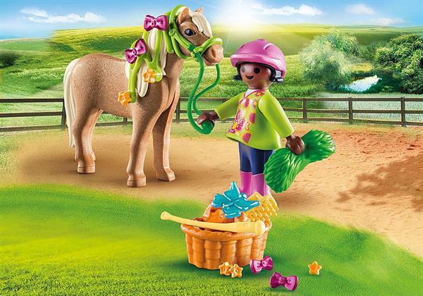 Grote foto playmobil 70060 special plus meisje met pony kinderen en baby duplo en lego