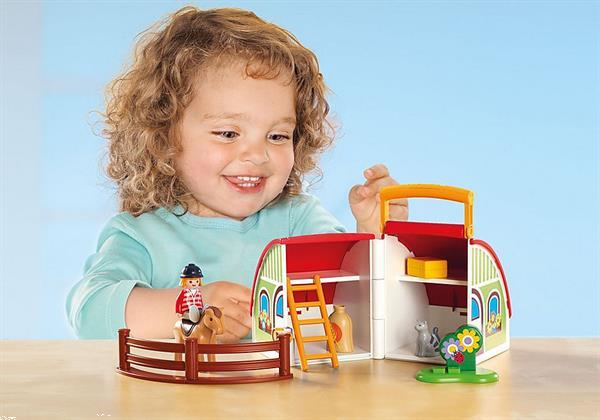 Grote foto playmobil 70180 1.2.3 mijn meeneem manege kinderen en baby duplo en lego