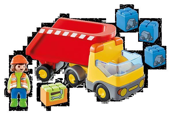 Grote foto playmobil 70126 1.2.3 kiepwagen kinderen en baby duplo en lego