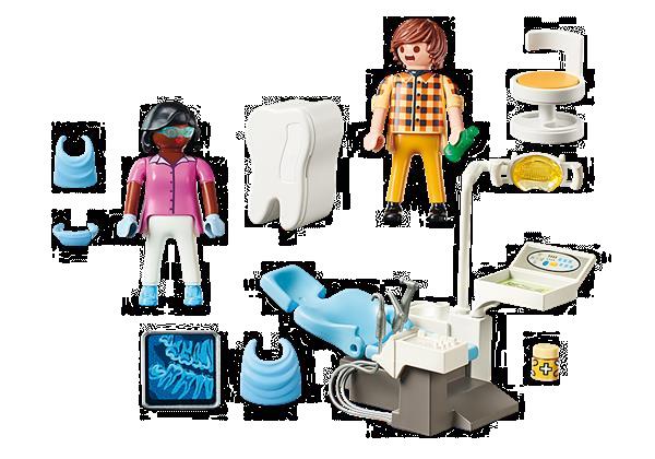 Grote foto playmobil city life 70198 tandartspraktijk kinderen en baby duplo en lego