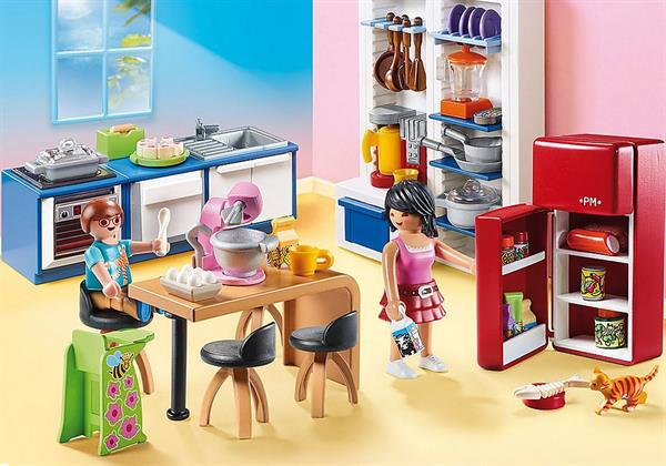 Grote foto playmobil dollhouse 70206 leefkeuken kinderen en baby duplo en lego