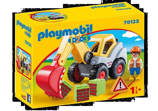 Grote foto playmobil 70125 1.2.3 graaflader kinderen en baby duplo en lego