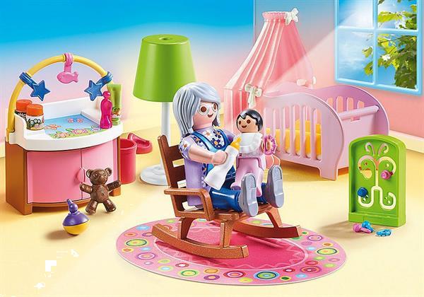 Grote foto playmobil dollhouse 70210 babykamer kinderen en baby duplo en lego