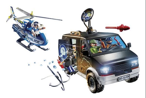 Grote foto playmobil city action 70575 politiehelikopter achtervolging kinderen en baby duplo en lego