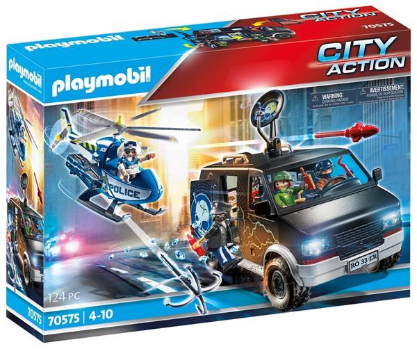 Grote foto playmobil city action 70575 politiehelikopter achtervolging kinderen en baby duplo en lego