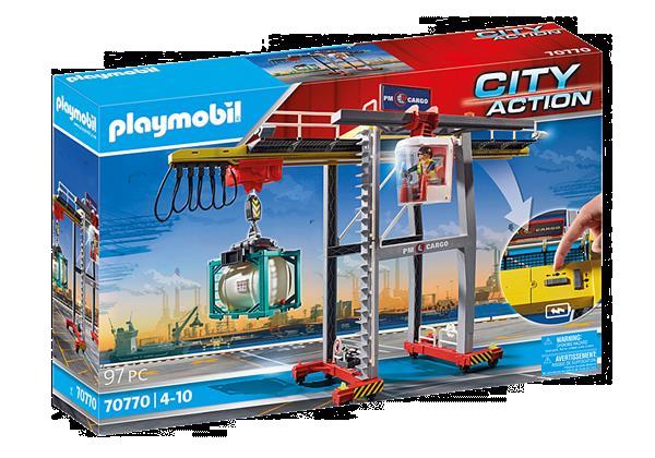 Grote foto playmobil city action 70770 portaalkraan met containers kinderen en baby duplo en lego