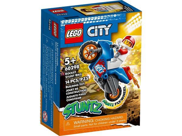 Grote foto lego city 60298 raket stuntmotor kinderen en baby duplo en lego