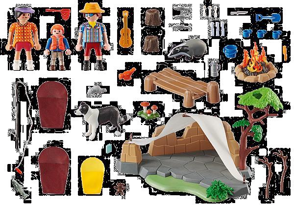 Grote foto playmobil family fun 70743 familie op kampeertocht kinderen en baby duplo en lego