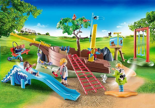 Grote foto playmobil city life 70741 avontuurlijke speeltuin met scheep kinderen en baby duplo en lego