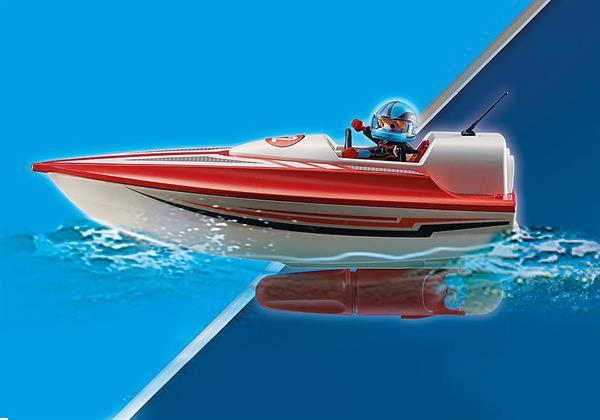 Grote foto playmobil sports action 70744 speedboot met onderwatermotor kinderen en baby duplo en lego