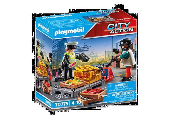 Grote foto playmobil city action 70775 douanecontrole kinderen en baby duplo en lego