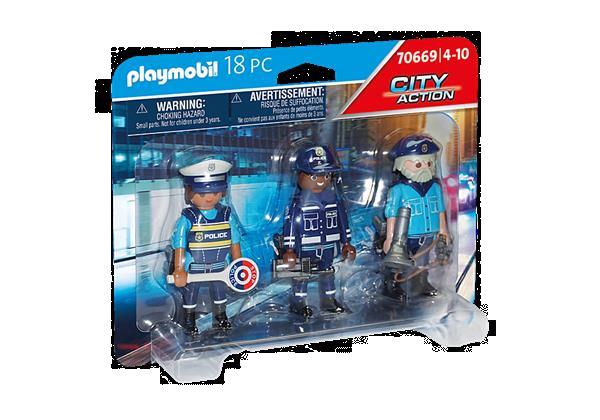 Grote foto playmobil city action 70669 figurenset politie kinderen en baby duplo en lego