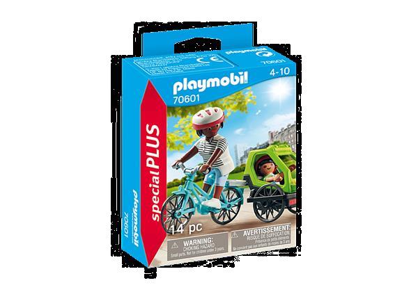 Grote foto playmobil special plus 70601 fietstocht fiets met fietskar kinderen en baby duplo en lego