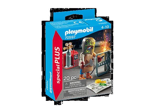 Grote foto playmobil special plus 70597 welder lasser met uitrusting kinderen en baby duplo en lego