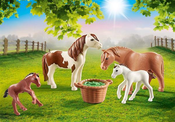 Grote foto playmobil country 70682 pony met veulens kinderen en baby duplo en lego