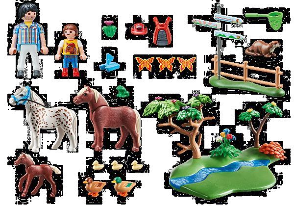 Grote foto playmobil country 70512 gelukkige ponyreis kinderen en baby duplo en lego
