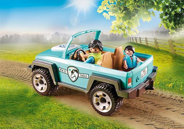 Grote foto playmobil country 70511 auto met aanhanger kinderen en baby duplo en lego