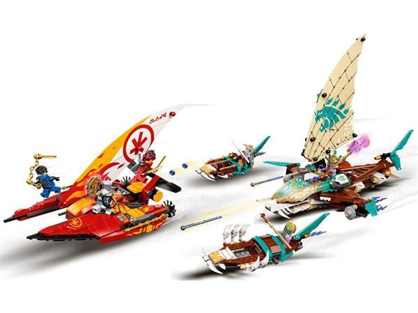 Grote foto lego ninjago 71748 catamaran zeeslag kinderen en baby duplo en lego