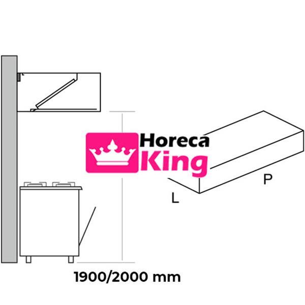 Grote foto schuinmodel afzuigkap met motor 3000x950x540 mm witgoed en apparatuur keukenmachines