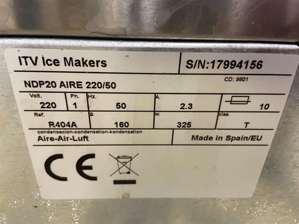 Grote foto rvs itv ijsblokjesmachine ijsklontjesmachine 23 kg p d 230v diversen overige diversen
