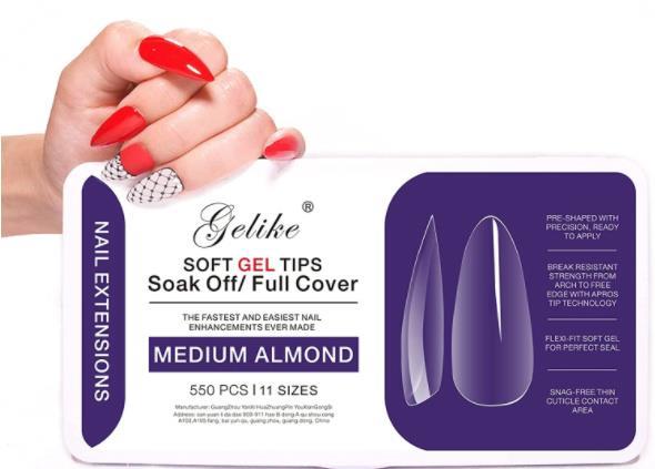 Grote foto soft gel tips 550 st. medium almond beauty en gezondheid make up sets