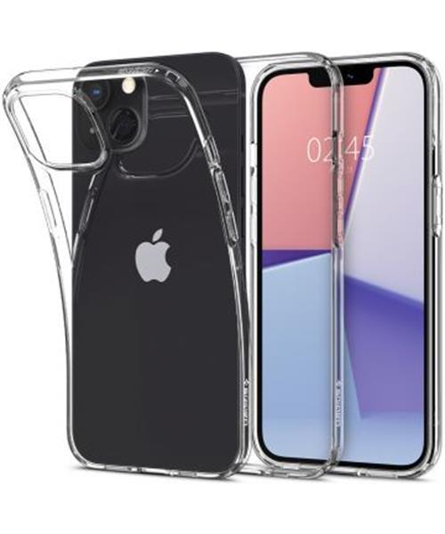 Grote foto spigen liquid crystal apple iphone 13 back cover hoesje tran telecommunicatie tablets
