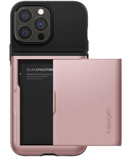 Grote foto spigen slim armor cs apple iphone 13 pro max hoesje roze gou telecommunicatie tablets
