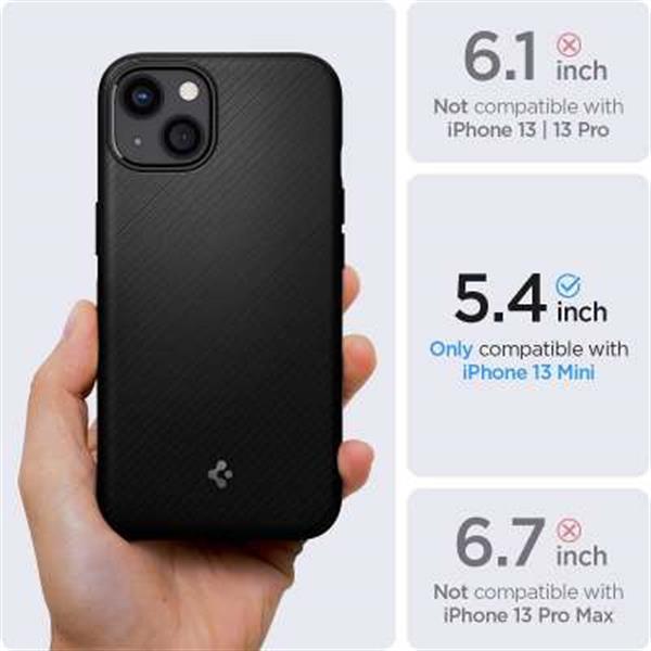 Grote foto spigen apple iphone 13 mini mag armor hoesje zwart telecommunicatie tablets