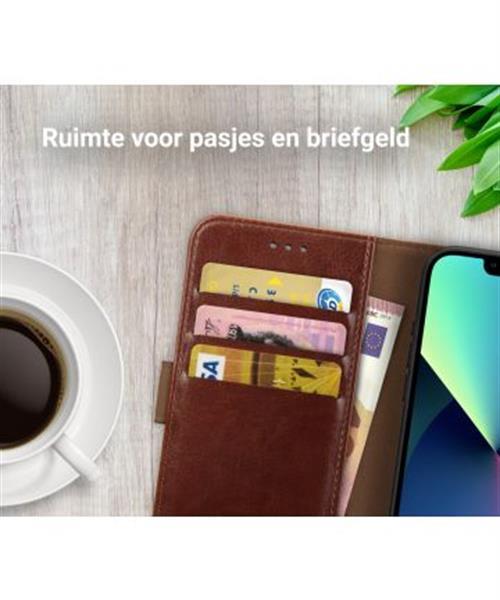 Grote foto rosso element apple iphone 13 mini book cover hoesje bruin telecommunicatie tablets