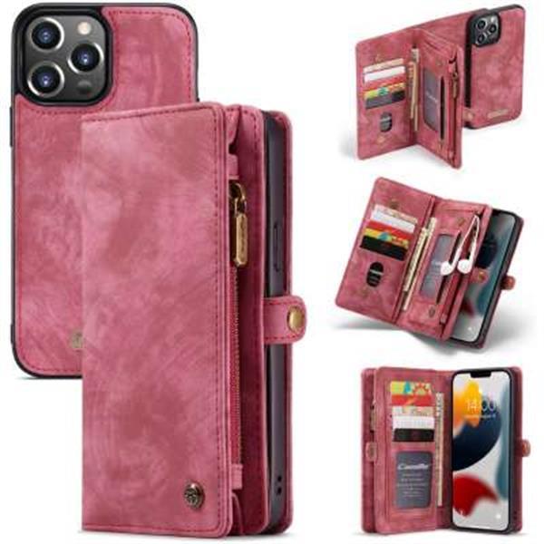 Grote foto caseme apple iphone 13 pro vintage portemonnee hoesje rood telecommunicatie tablets