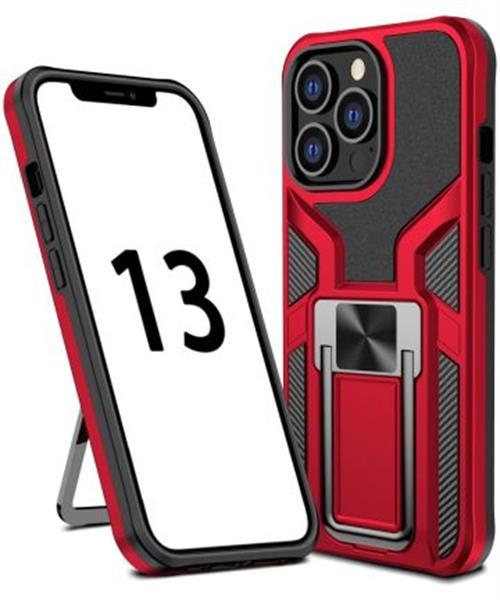 Grote foto apple iphone 13 pro kickstand back cover hoesje rood telecommunicatie tablets