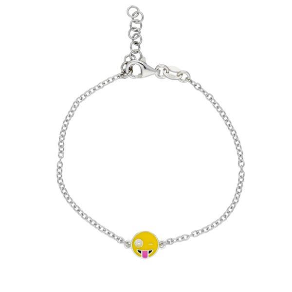 Grote foto lilly zilveren emoticon symboolarmband voor kinderen knipo kleding dames sieraden