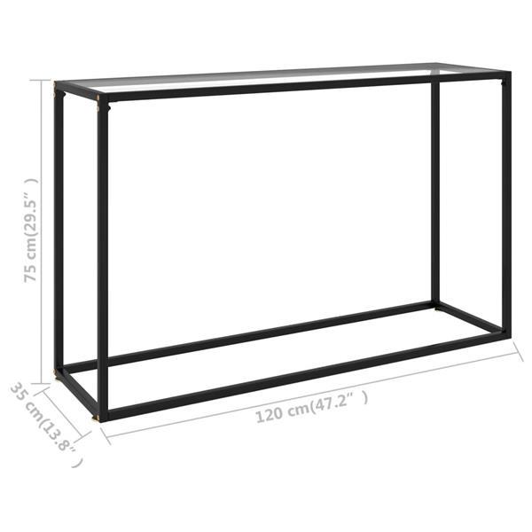 Grote foto vidaxl table console transparent 120x35x75 cm verre tremp huis en inrichting eettafels