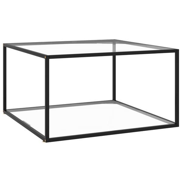 Grote foto vidaxl table basse noir avec verre tremp 90x90x50 cm huis en inrichting eettafels