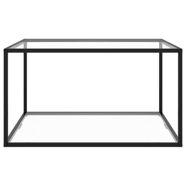 Grote foto vidaxl table basse noir avec verre tremp 90x90x50 cm huis en inrichting eettafels