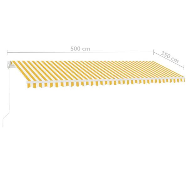 Grote foto vidaxl auvent manuel r tractable avec led 500x350 cm jaune e tuin en terras overige tuin en terras